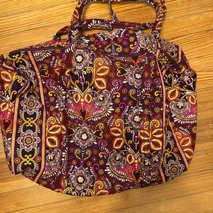 Vera Bradley Medium/Large Duffel Bag in Maroon/Orange/Magenta